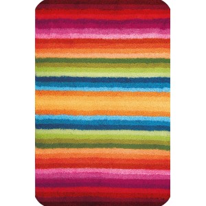 Meusch Badteppich Funky Multicolor, 50x60 cm, mit bunten Streifen für ein fröhliches Badezimmer.