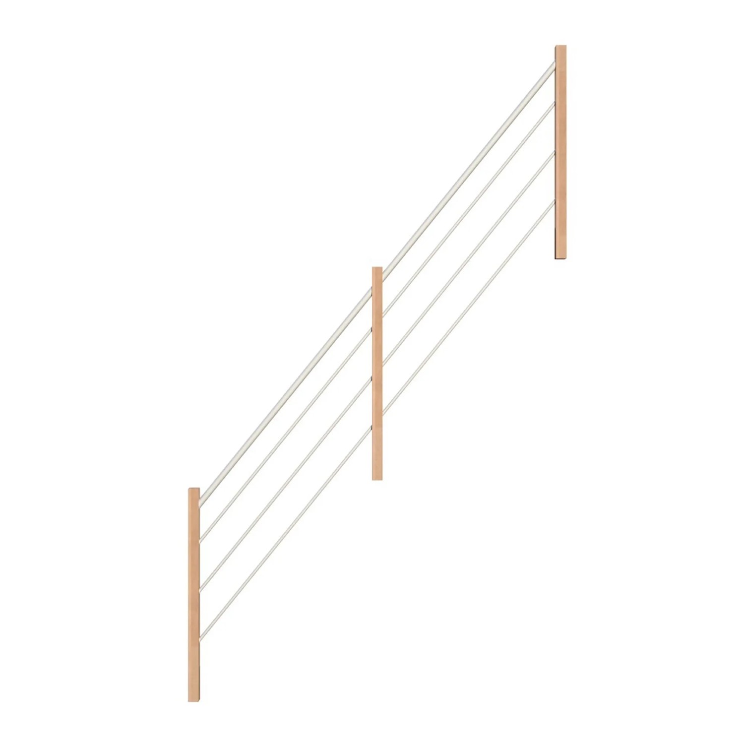 StarWood Holz-Edelstahl-Geländer Weiß Buche Rechts FSC® günstig online kaufen