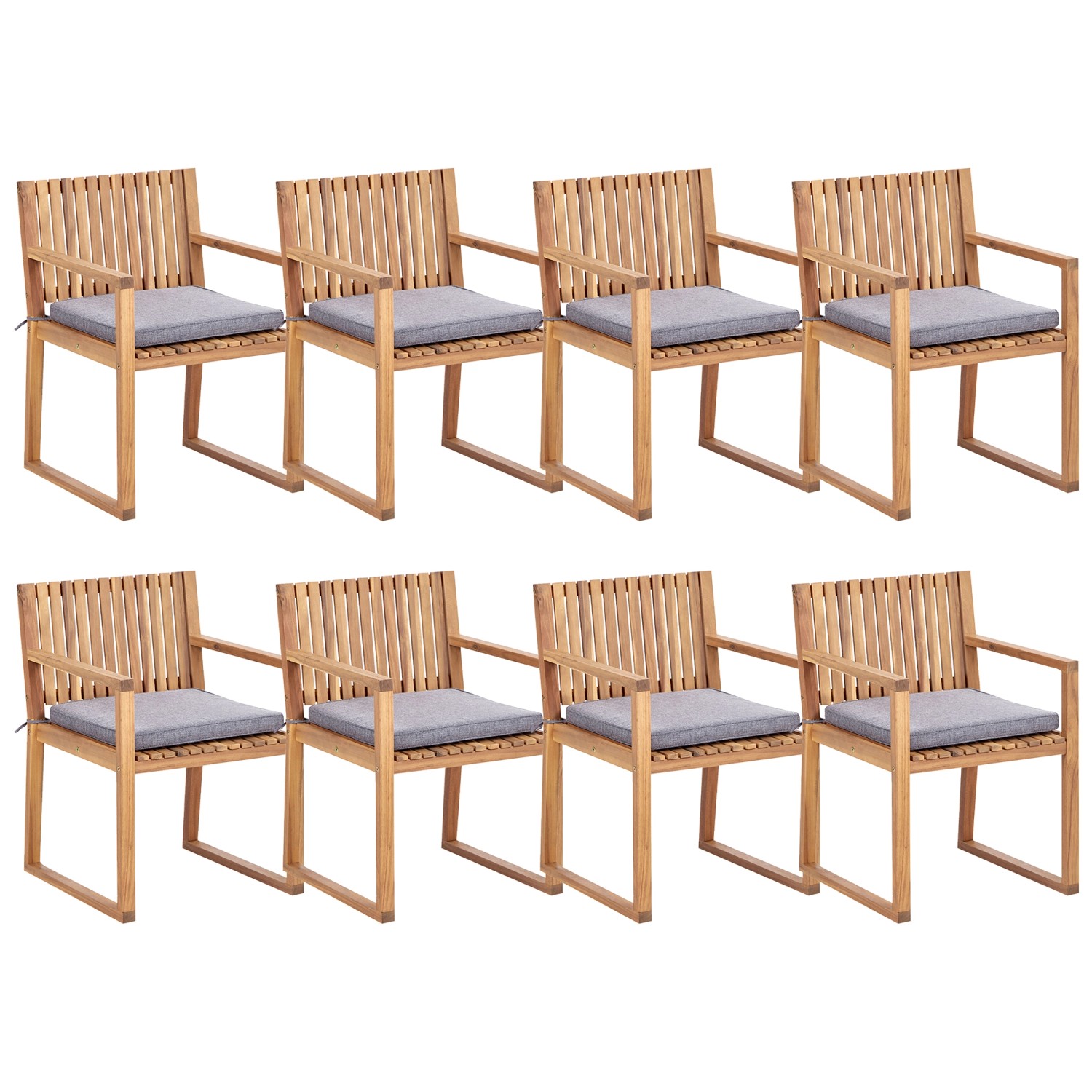 Beliani Gartenstuhl Heller Holzfarbton Grau 59x54x80 günstig online kaufen