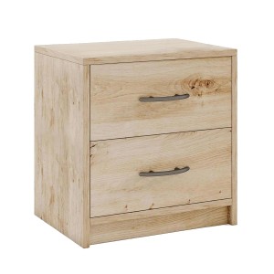 Costway Nachttisch mit 2 Schubladen Kleiner Beistelltisch Eiche