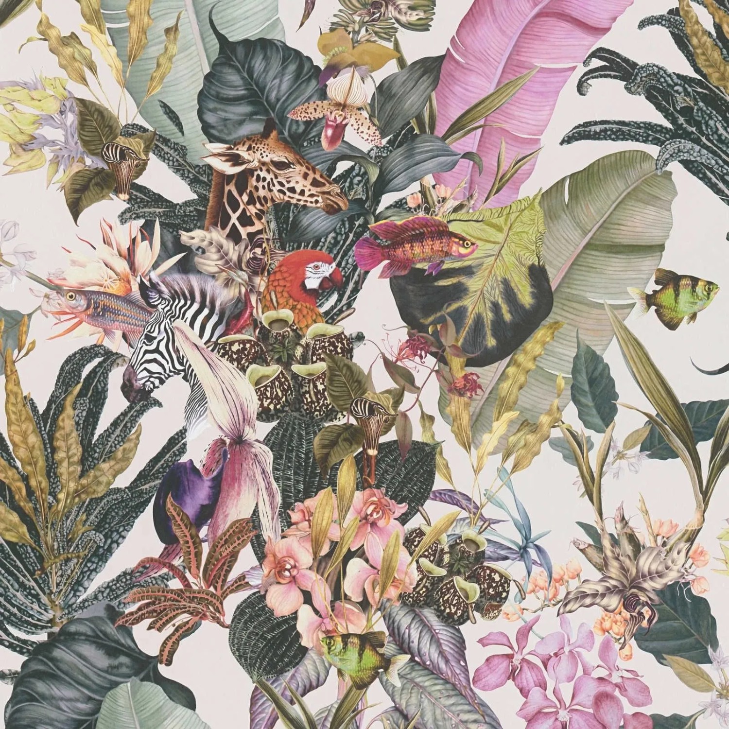 Tadessi Tapete Floral M1-No.781 Vliestapete in Weiß