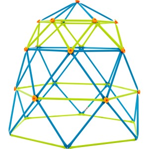 Blau-limesfarbenes Lifetime Klettergerüst Geodome für Spielplätze & Gärten.