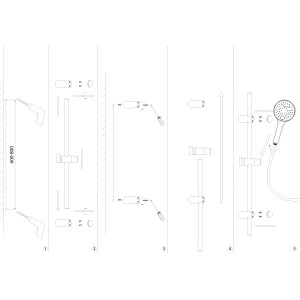 Montageanleitung für aquaSu Duschstangen-Set Luba mit Handbrause und Schlauch, Chrom.