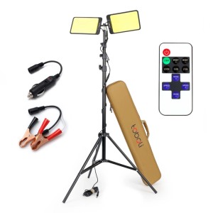 Wiltec Campinglampe Höhenverstellbar V3 Led Strahler 55W 11000 Lm Anschluss 12V