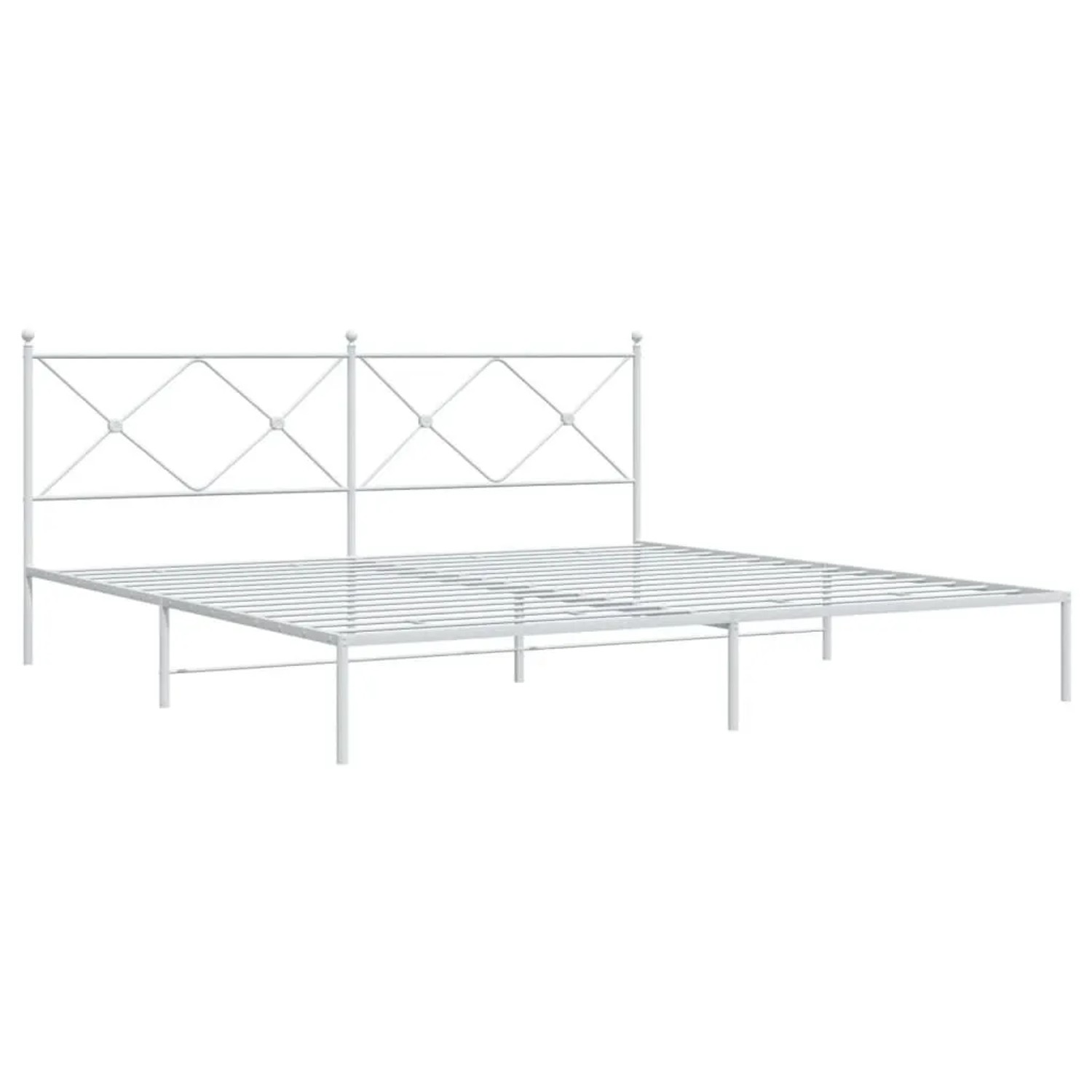 vidaXL Bettgestell mit Kopfteil Metall Weiß 200x200 cm 376558 günstig online kaufen