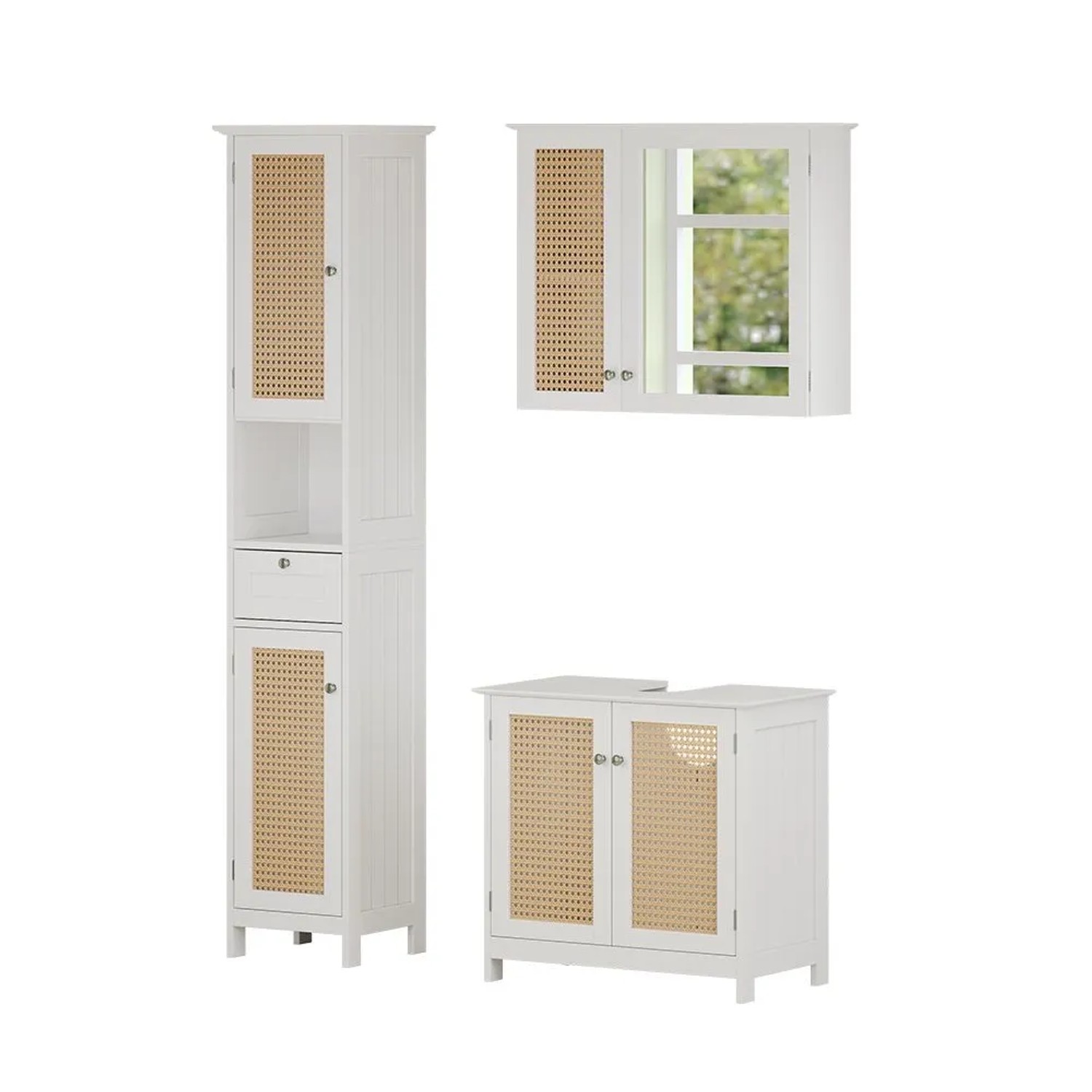 Vicco Badmöbel-Set Rosario Weiß 60 x 58 3-teilig