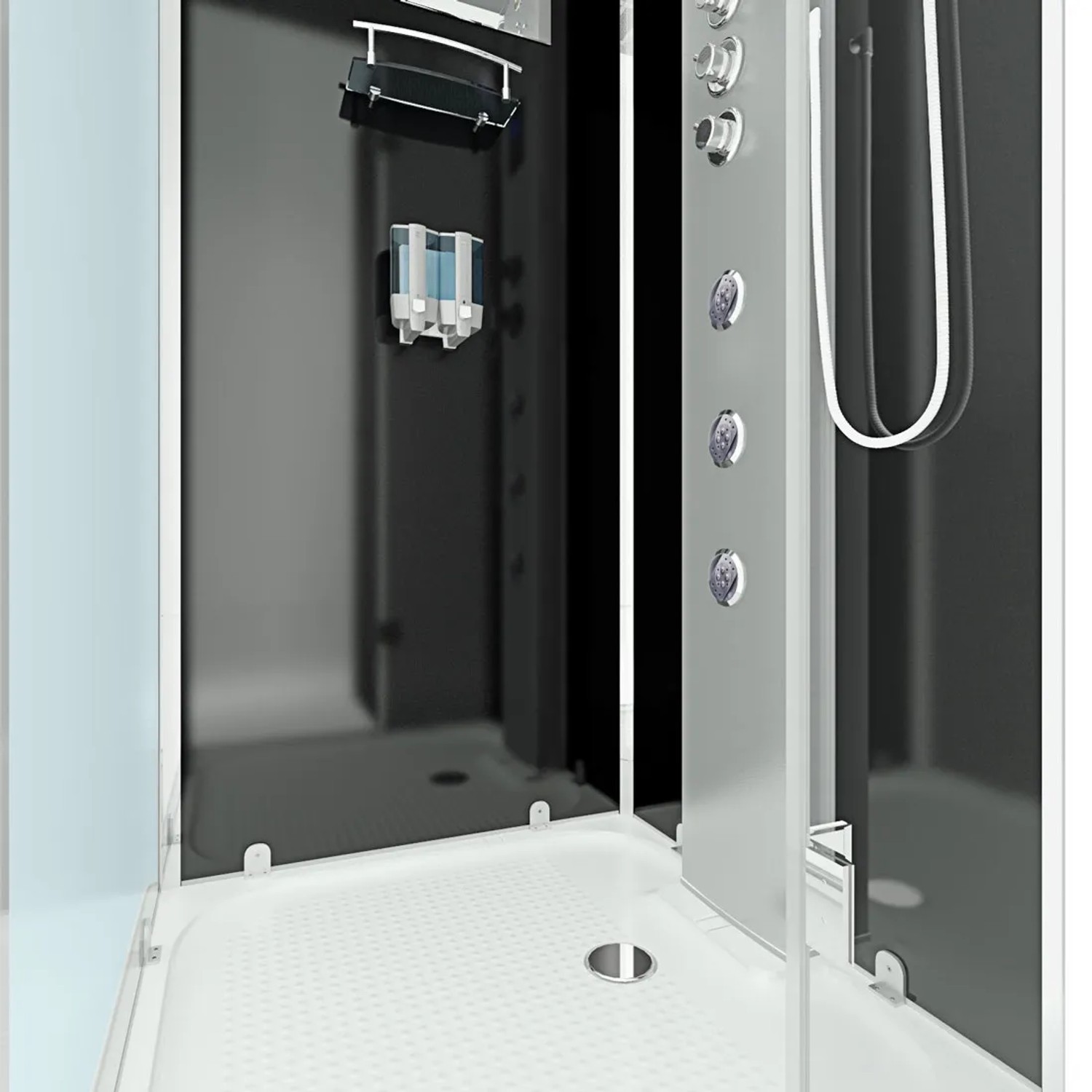Fertigdusche Mit Boiler Und Pumpe 80x80 AquaVapore Duschkabine Komplettdusche D38-03R1-EC Fertigdusche Dusche