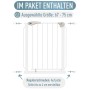 ib style Türschutzgitter Berrin 58-185cm Treppenschutzgitter für Kinder und Haustiere Ohne Bohren Weiß 67-75cm_9