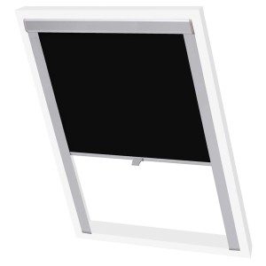 vidaXL Verdunkelungsrollo Schwarz M06/306 für Velux Fenster, Rollo im Fensterrahmen.