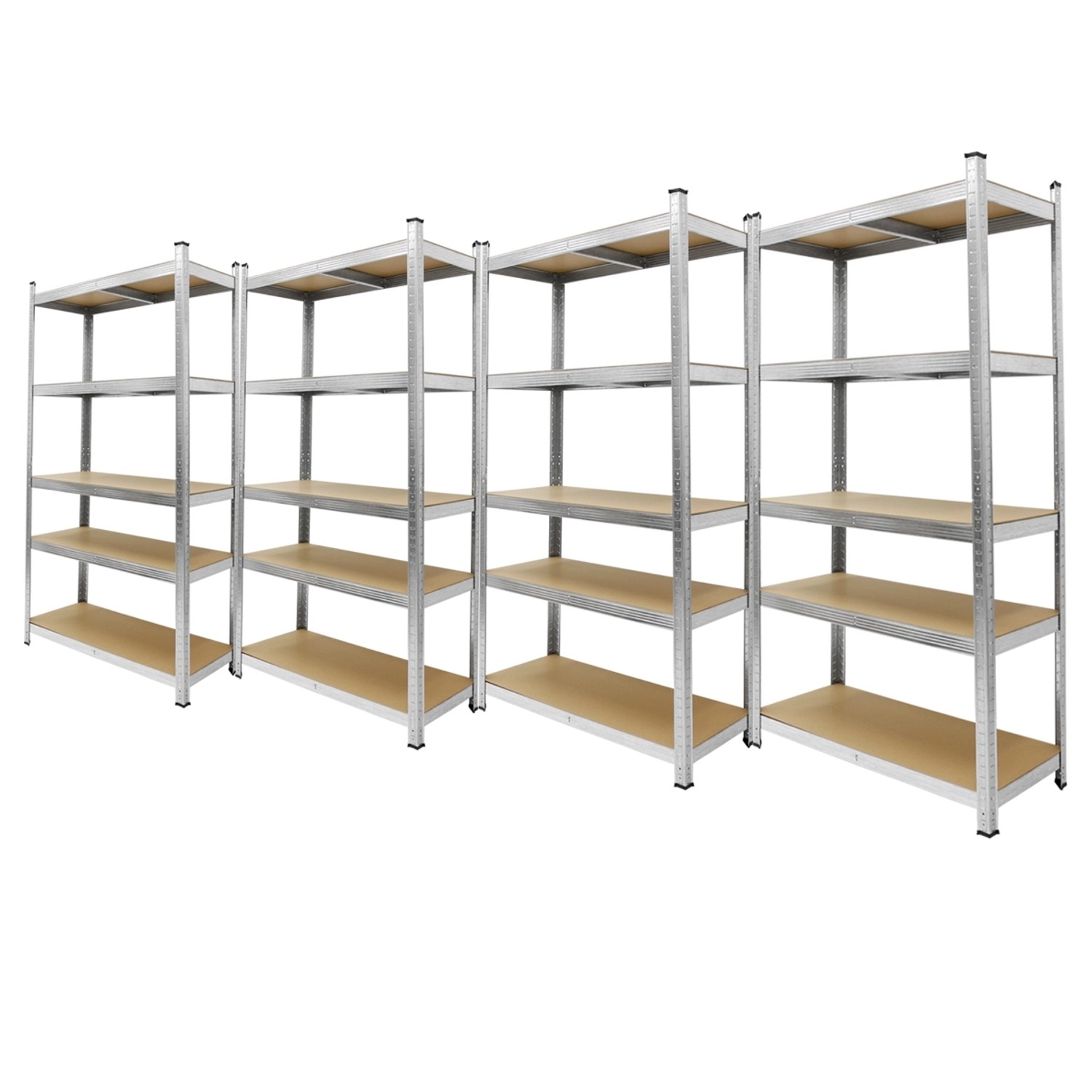 ECD Germany 4 Stück Werkstattregal Schwerlastregal 180x90x40 cm Metall Verzinkt