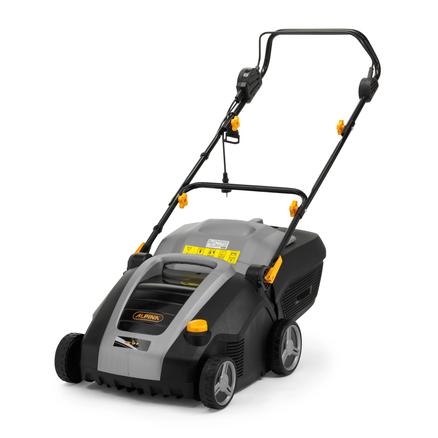 Alpina Elektro-Vertikutierer ASC 1.5 E, 1500W, mit Fangkorb. Für Rasenpflege und Moosentfernung.