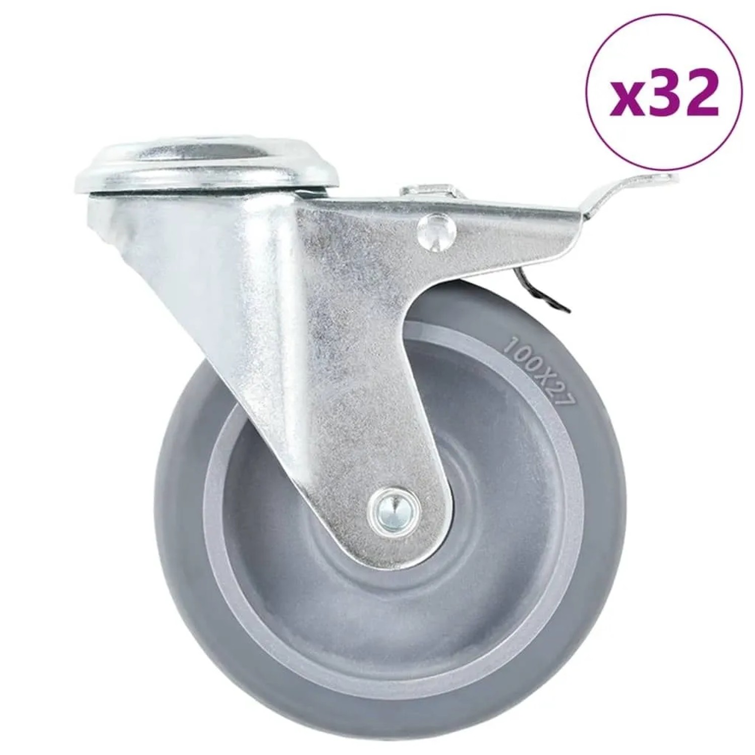 vidaXL 32 Stk Lenkrollen mit Rückenloch 100 mm 277870