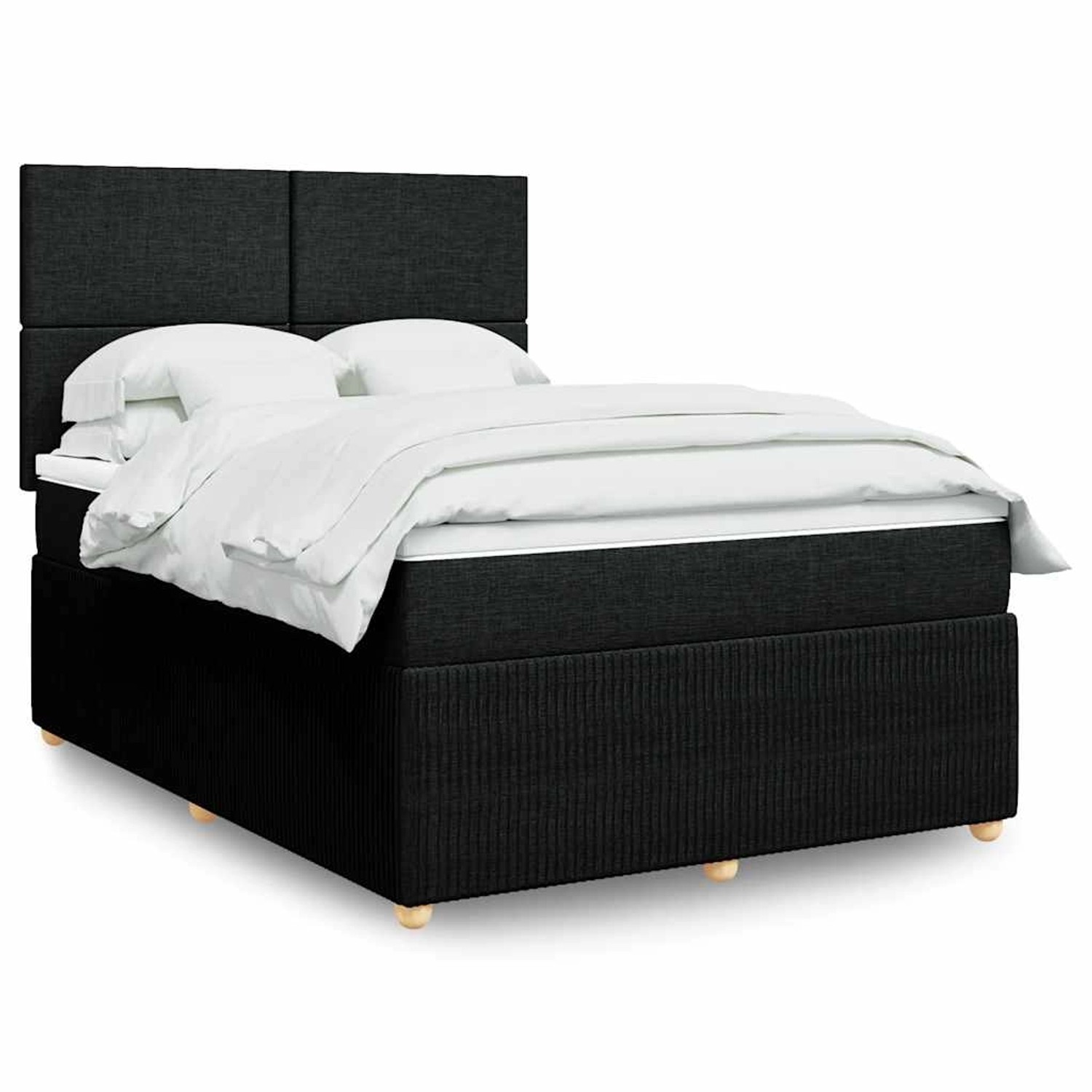 vidaXL Boxspringbett mit Matratze Schwarz 140x190 cm Stoff 3294346 günstig online kaufen