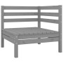 Graues Eckteil aus Kiefernholz, Teil des vidaXL Garten-Lounge-Sets. Gartenmöbel für Terrasse und Garten.
