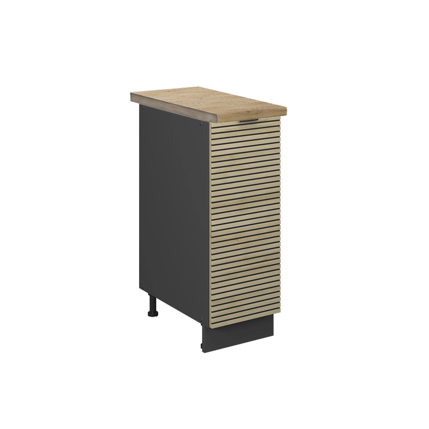 Vicco Apothekerschrank Fame-Line Eiche Paneel 30 cm AP Eiche mit Anthrazit günstig online kaufen