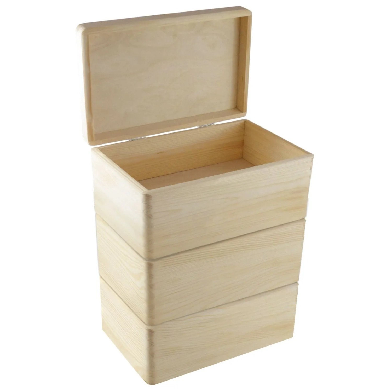 HolzFee Trio Holzkiste Set 3 Kisten 30 x 20 x 40 cm Obere mit Deckel