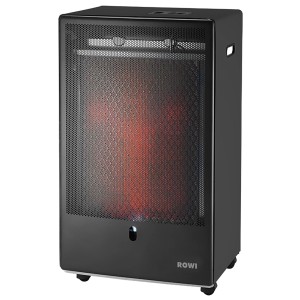 Schwarzer Rowi Gas-Katalytofen HGK 3400/2 K Pro mit Rollen und Heizgitter.