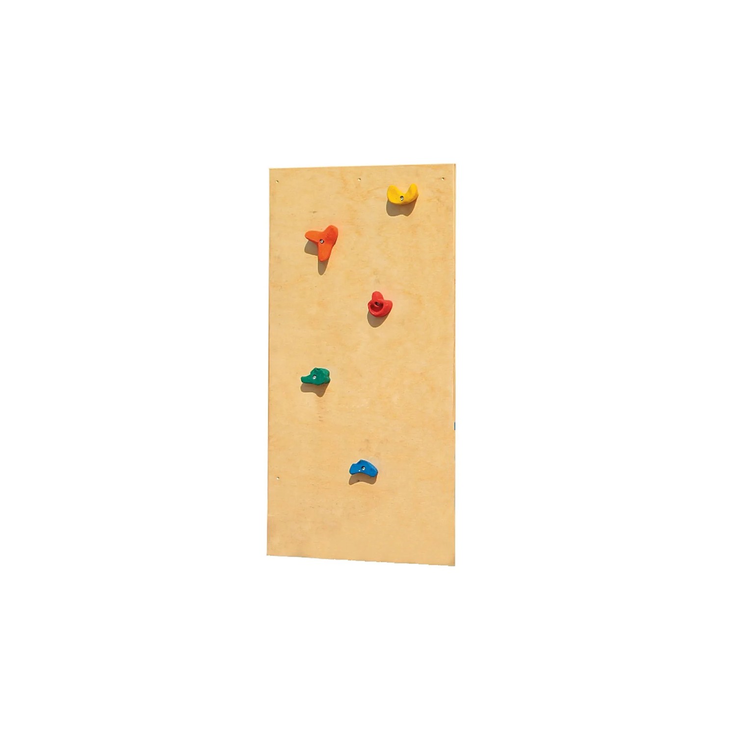 Kletterwand für Karibu Spielturm Luis mit bunten Klettersteinen.