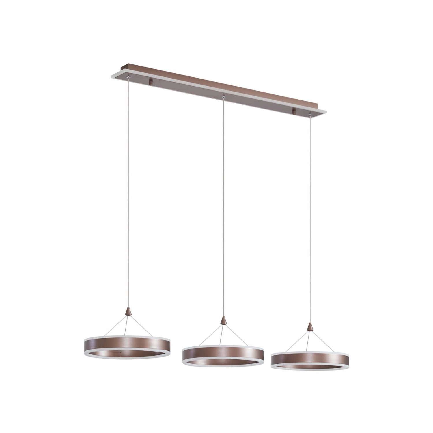 Lucande LED Kolo 10020120 Dimmbar Modern in Braun 3-flammig Wohnzimmerleuch günstig online kaufen