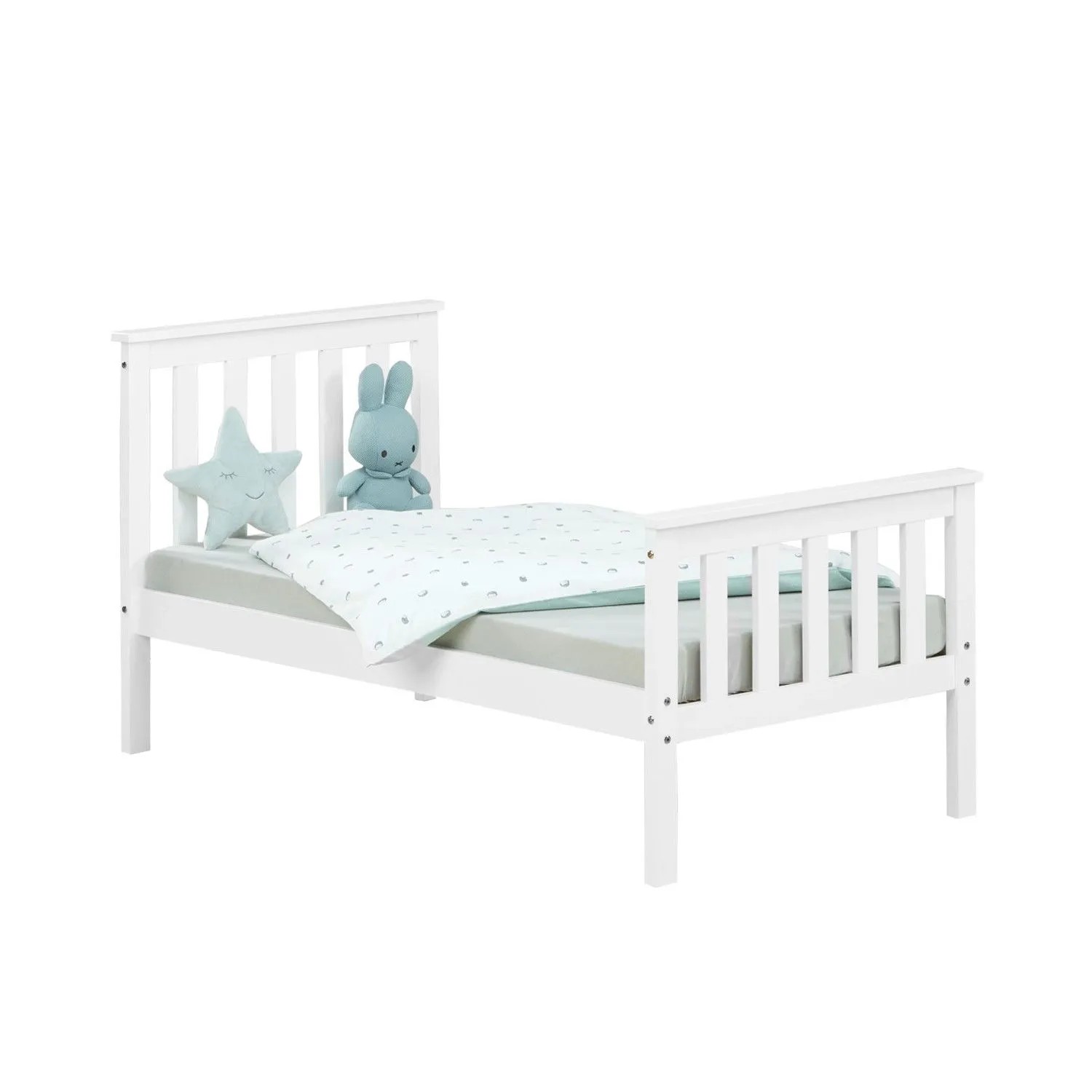 Homestyle4u Kinderbett 70x140 in Weiß 1417
