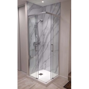 Frascio New Tecnology Duschkabine 65x65 mit Eckeinstieg und transparentem Glas.