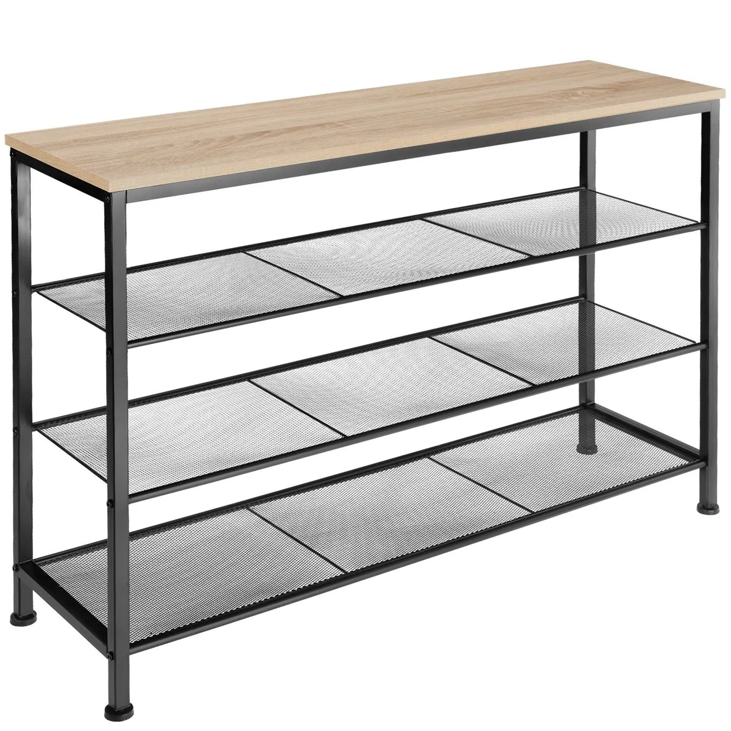 Tectake Schuhregal Portsmouth Industrial Style Holz und Stahl  100 x 30 50 x 72 50 cm Industrial Holz Hell  Eiche Sonoma