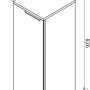 Fackelmann Hängeschrank B.Brillant, 30 cm, Asteiche/Anthrazit Glas, Umrisszeichnung mit Maßen.