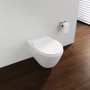 Weißer Schütte WC-Sitz Premium Slim Form mit Absenkautomatik aus Thermoplast.