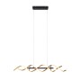 Goldfarbige Trio LED-Pendelleuchte Sequence, 1-flammig, modernes Design für Wohn- und Essbereich.