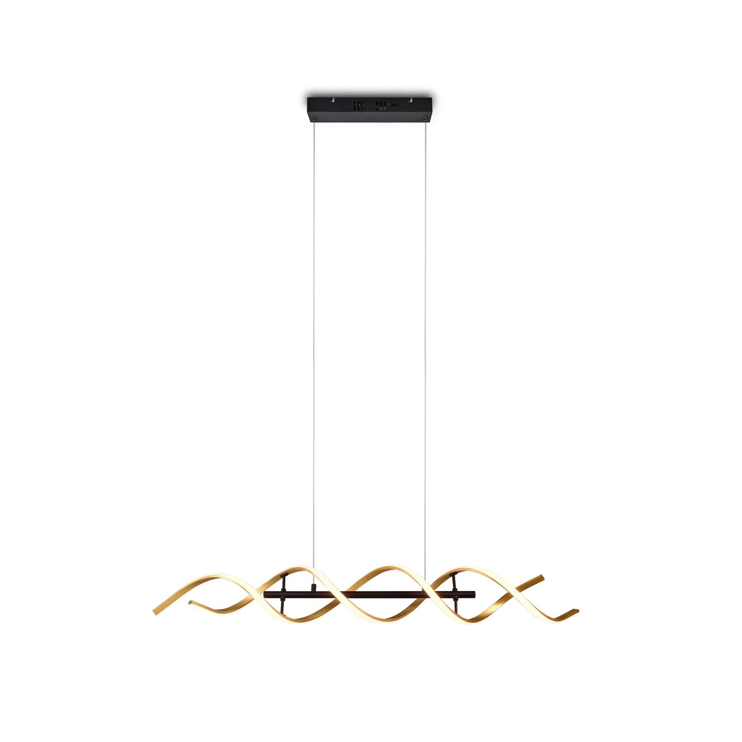 Goldfarbige Trio LED-Pendelleuchte Sequence, 1-flammig, modernes Design für Wohn- und Essbereich.