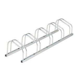 Relaxdays Fahrradständer Stahl Silber für 5 Fahrräder 26 cm x 136 cm x 33,5 cm 5,9 kg