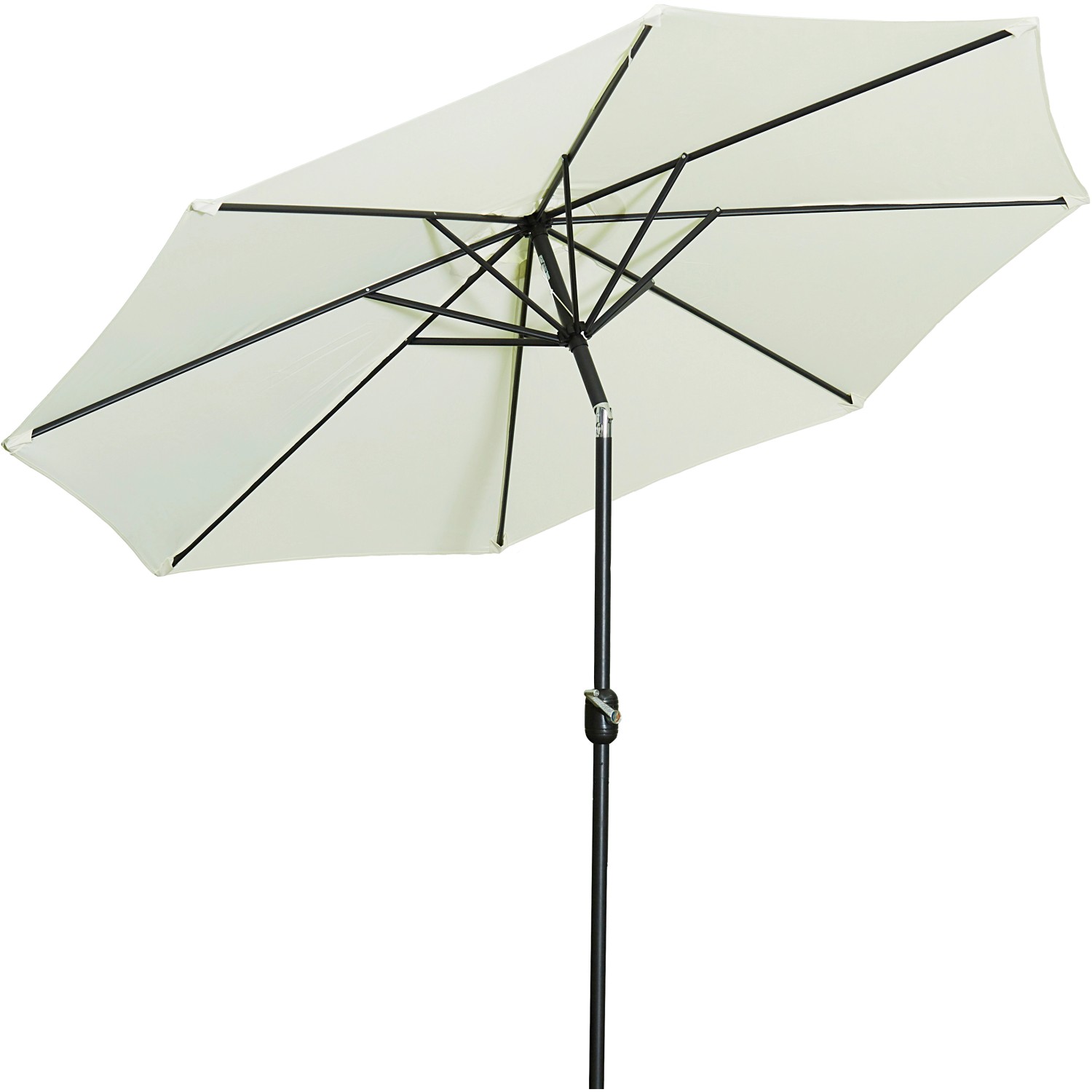 Gartenfreude Marktschirm Ø 300 cm Creme mit Kurbelmechanik