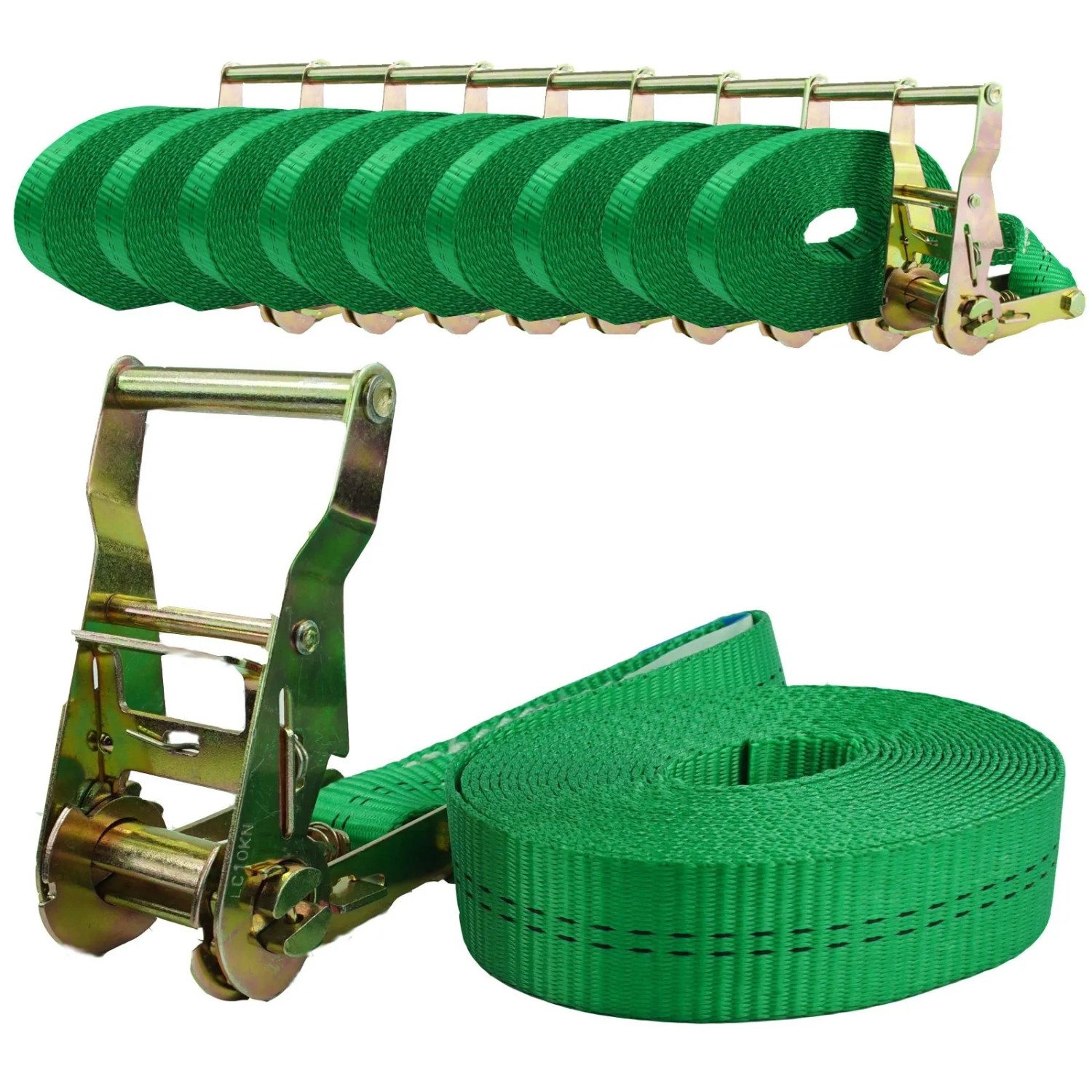 TRUTZHOLM 10x Ratschen Spanngurt 1 Teilig 6m 2t 2000kg TÜV GS Grün