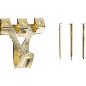 LUX Wandhaken Größe 4, vermessingt, 5 Stück, mit Nägeln zum Aufhängen von Deko.