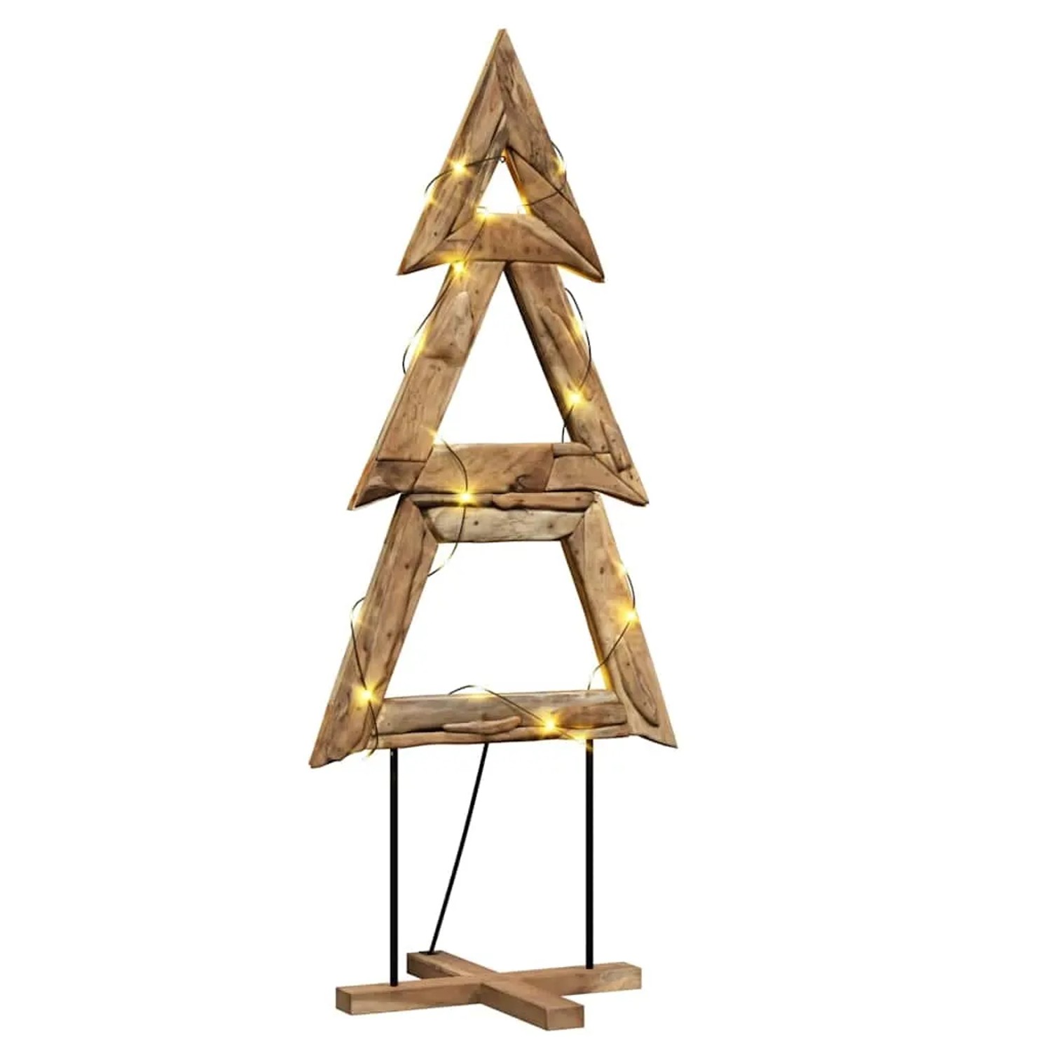 vidaXL Weihnachtsbaum mit Ständer Braun 180 cm Massivholz Teak 42017929