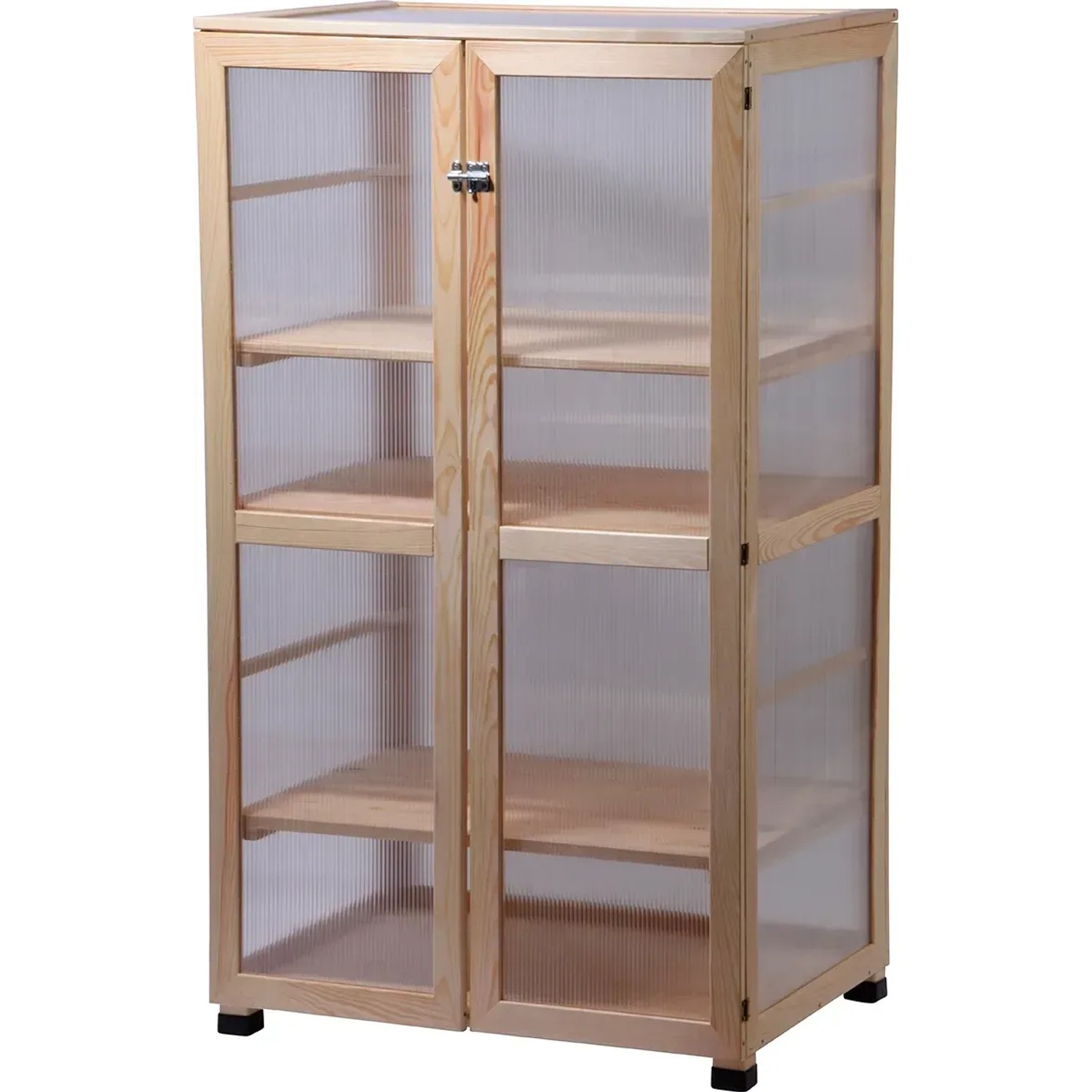 Dobar Anzuchtschrank Dome, großes Indoor Gewächshaus aus FSC®-zertifiziertem Holz mit Regalböden.