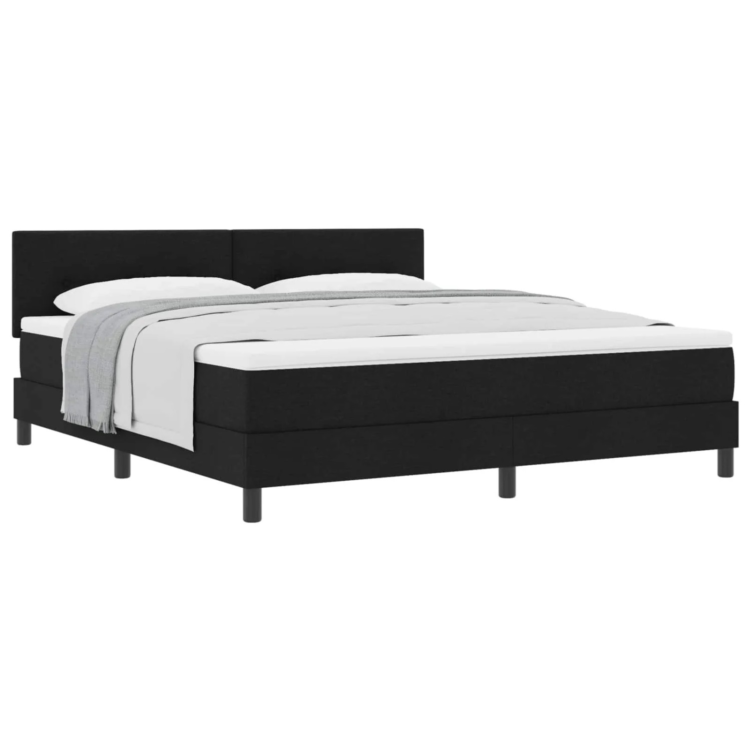 vidaXL Boxspringbett mit Matratze Schwarz 180 x 200 cm Stoff 3338708