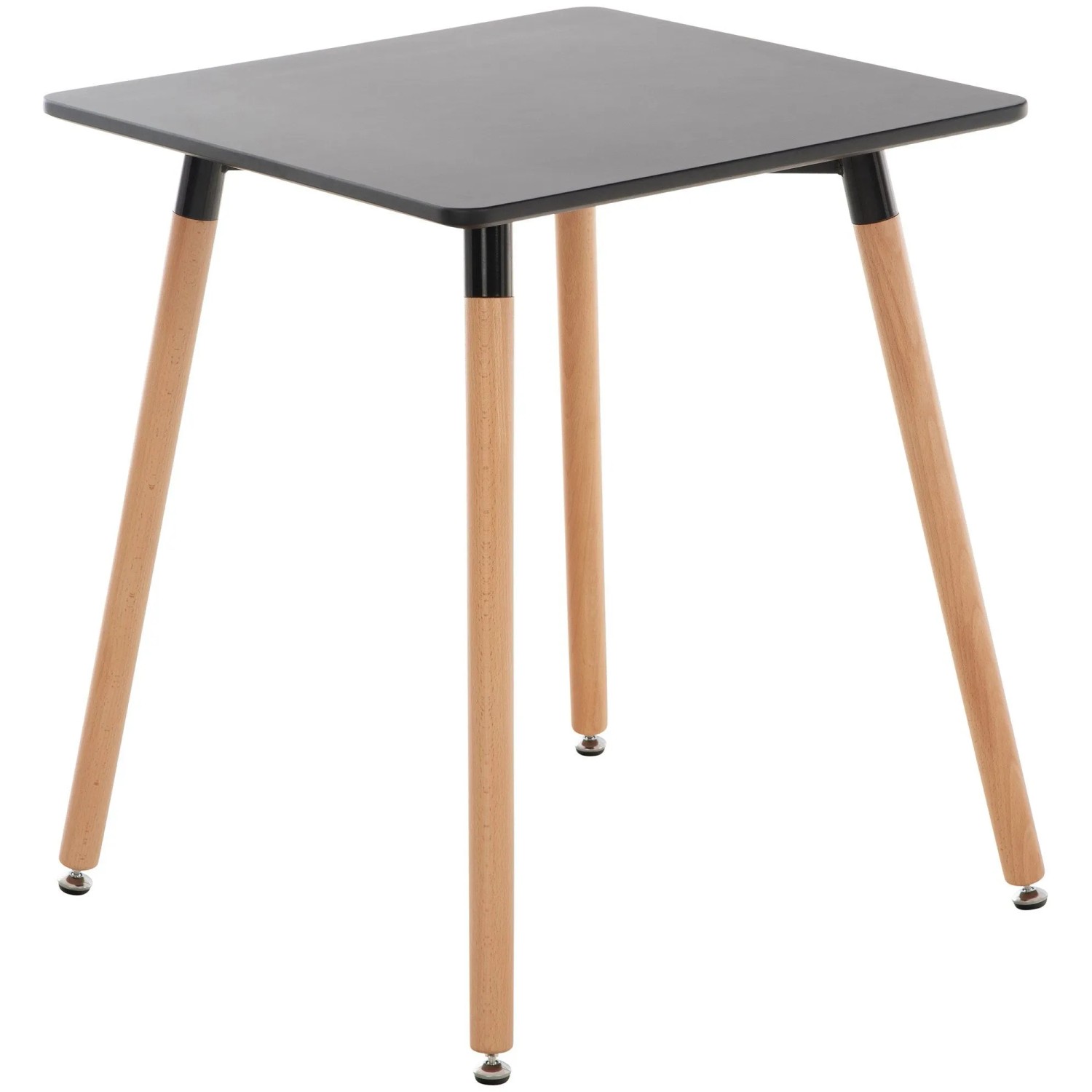 DELUKE Esstisch HILDA Quadratisch 60x60x70cm Holz Schwarz Küchentisch Esszimmertisch Wohnzimmertisch