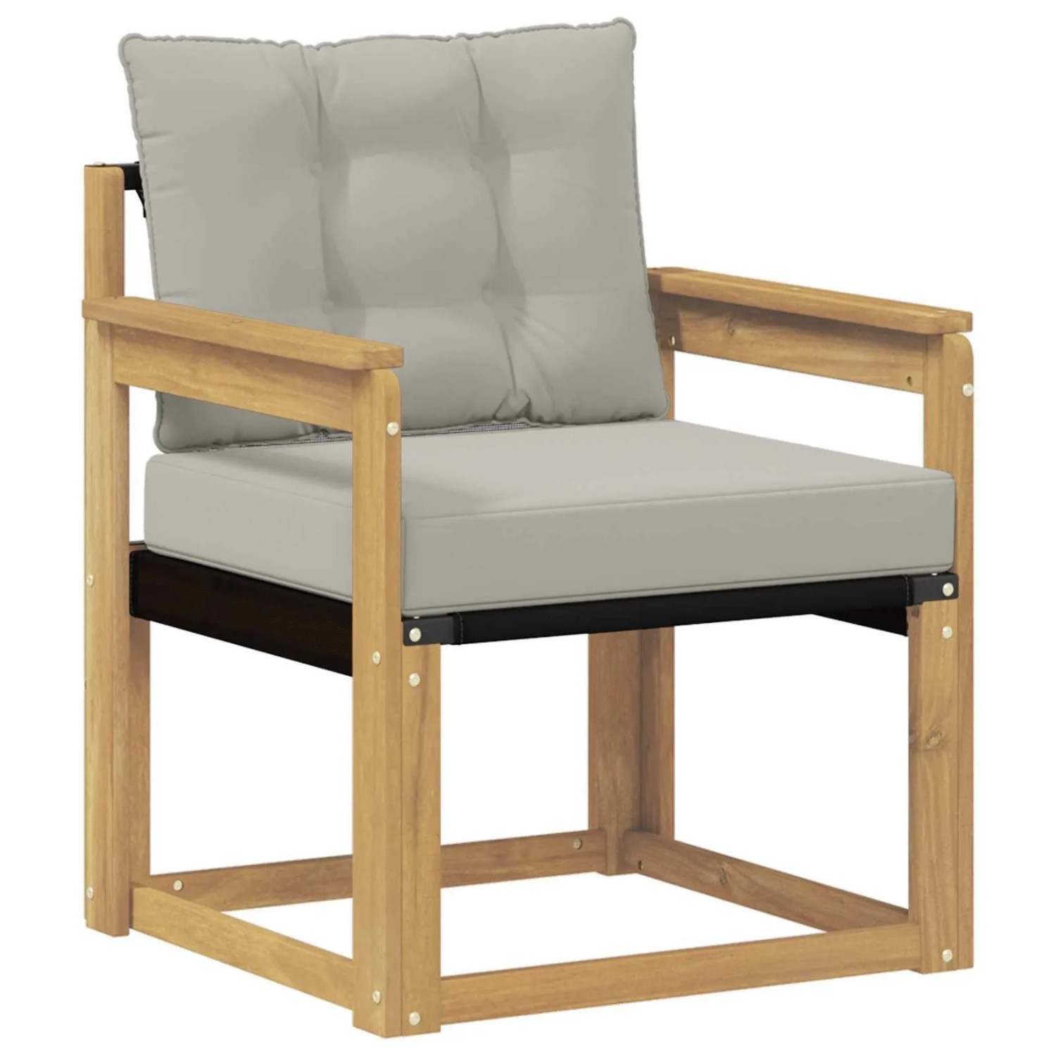 vidaXL Outdoor-Sofa Massives Akazienholz und Textilene Weiß 3439033