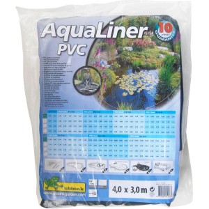 Verpackung der Ubbink Aqualiner Teichfolie, 4x3m, 0,5mm stark. Fertigmaß für Gartenteiche.