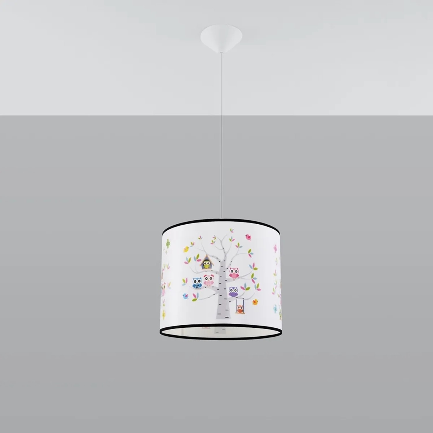 Sollux Lighting Hängeleuchte Owls 40 für Kinderzimmer, mit Eulen-Motiv.