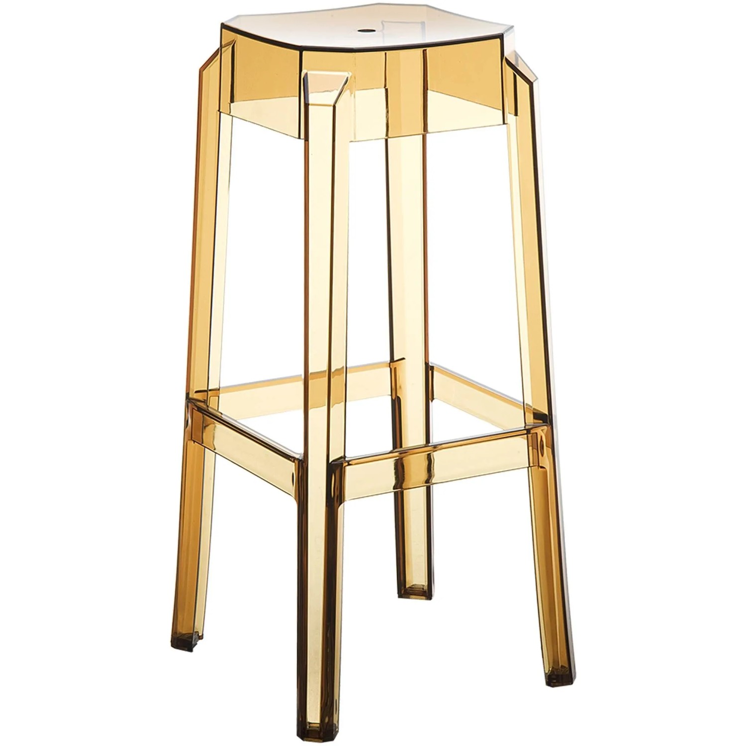 DELUKE Barhocker NUMIR Kunststoff Bernstein 36x36x75cm Barstuhl Tresenhocker Tresenstuhl