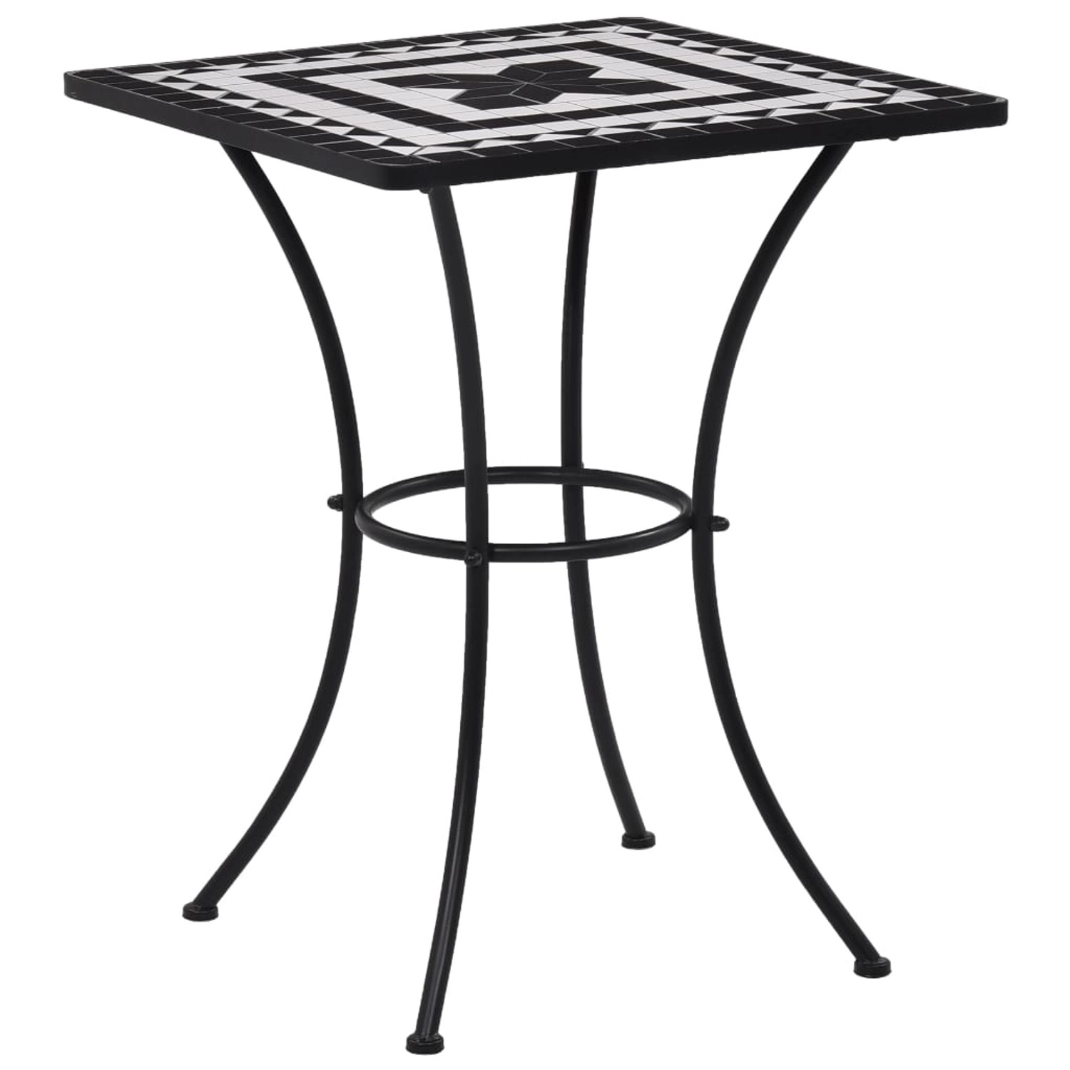 vidaXL Mosaik-Bistrotisch Schwarz und Weiß 60 cm Keramik 46707