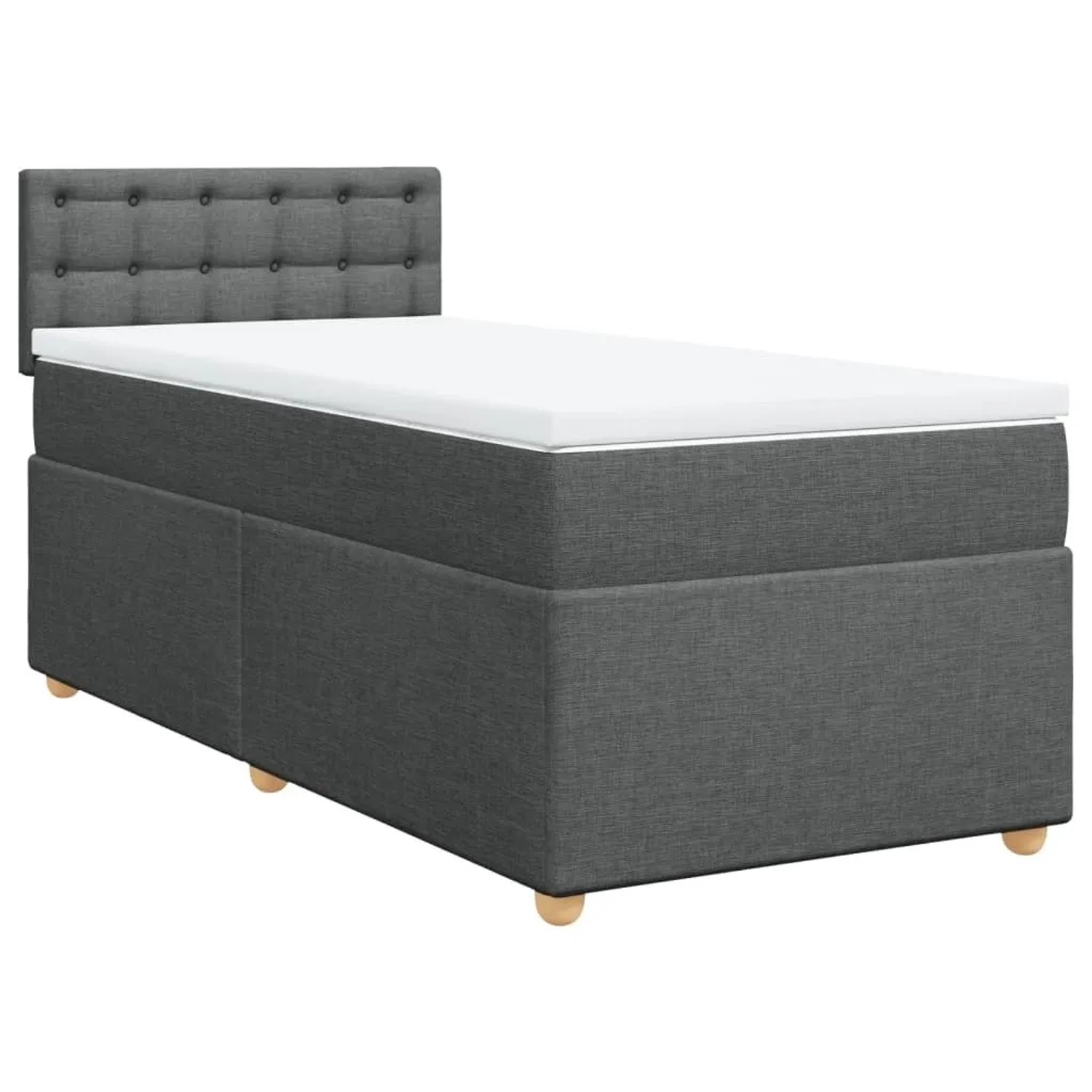 vidaXL Boxspringbett mit Matratze Dunkelgrau 90x200 cm Stoff 3288878 günstig online kaufen