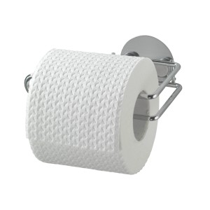 Wenko WC-Papierhalter Turbo-Loc, Chrom, zur Wandmontage ohne Bohren.