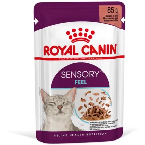 Royal Canin Sensory Feel Katzen-Nassfutter in Soße, 85g Portionsbeutel für wählerische Katzen.