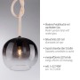 Schwarze Paul Neuhaus LED-Pendelleuchte Luma mit rauchfarbenem Glas und beleuchtetem Seil.