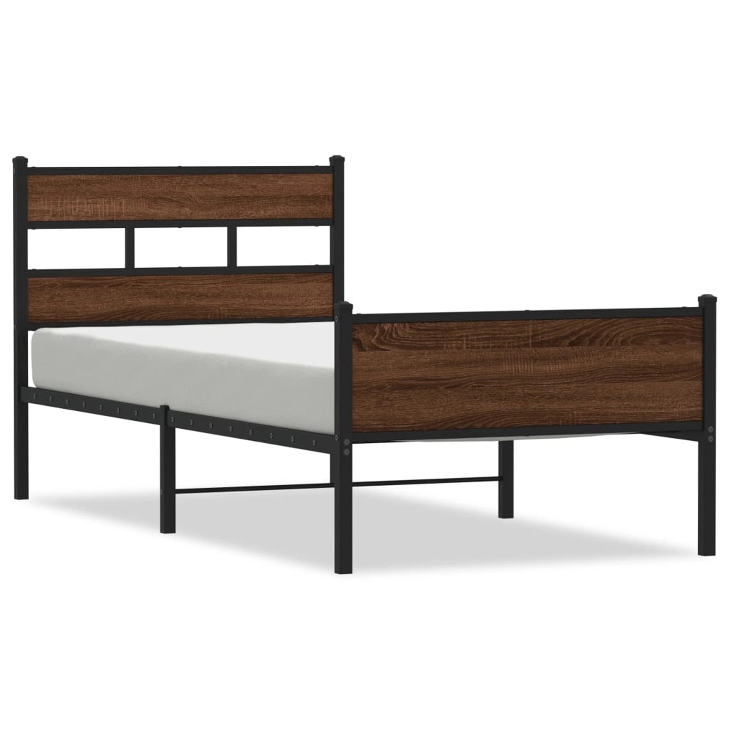 vidaXL Bettgestell ohne Matratze Braun Eichen-Optik 100x200 cm Holzwerkstof günstig online kaufen