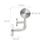Relaxdays Rundhandlauf Edelstahl Silber 200 cm 38 mm Durchmesser für Wandmontage_4