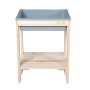 roba Outdoor Spiel- & Wassertisch Tiny Natur aus Holz mit grauer Spielwanne und Ablagefach.